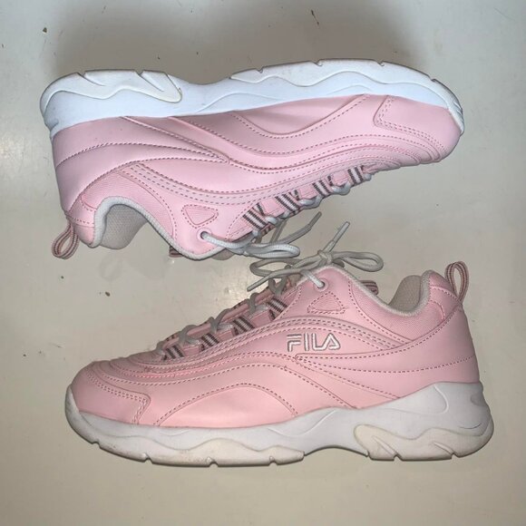 Fila Shoes - fila pink ray chalk low top athletic shoes (5RM00522-668)